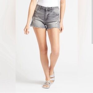 High-Rise Gray Denim Women’s Shorts
